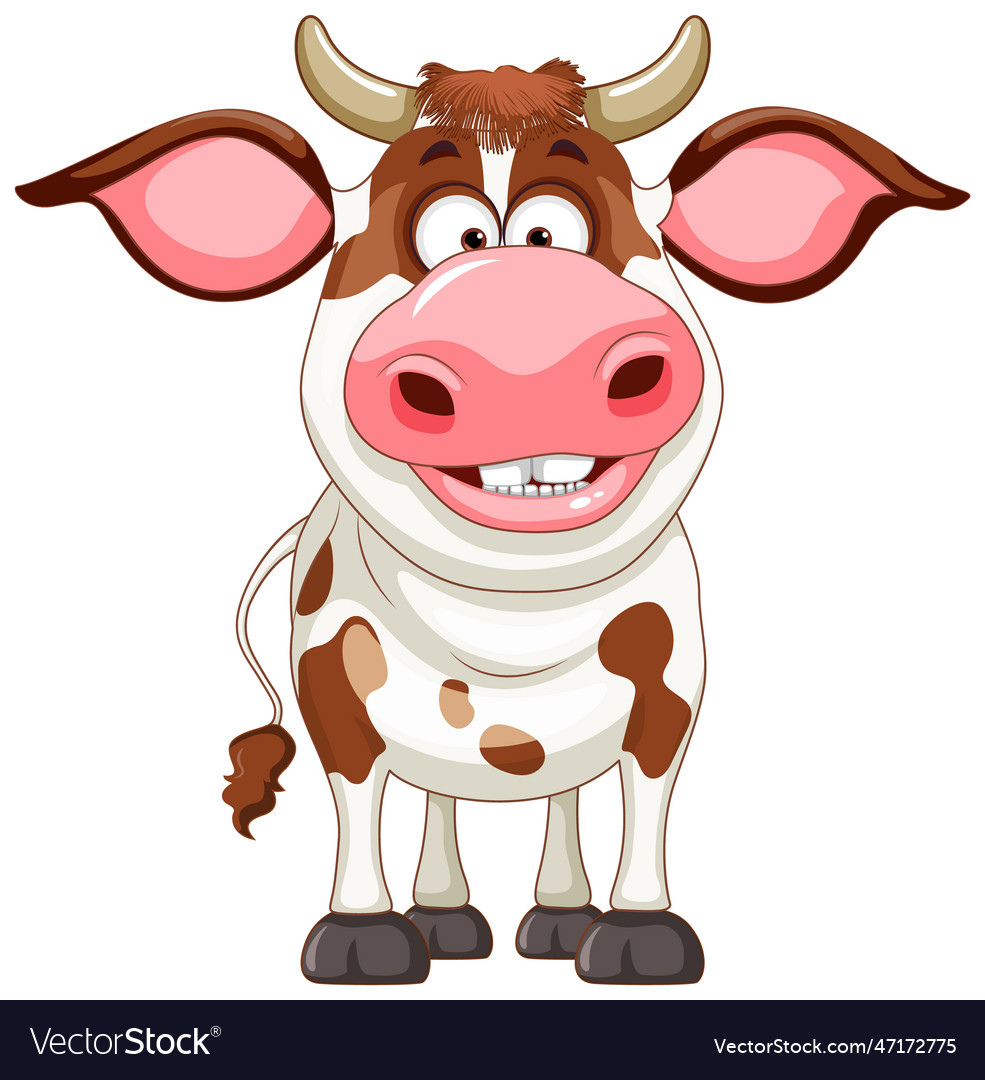 Cute cow cartoon character Royalty Free Vector Image