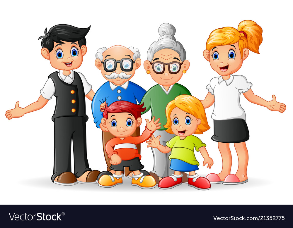 Happy Cartoon Family