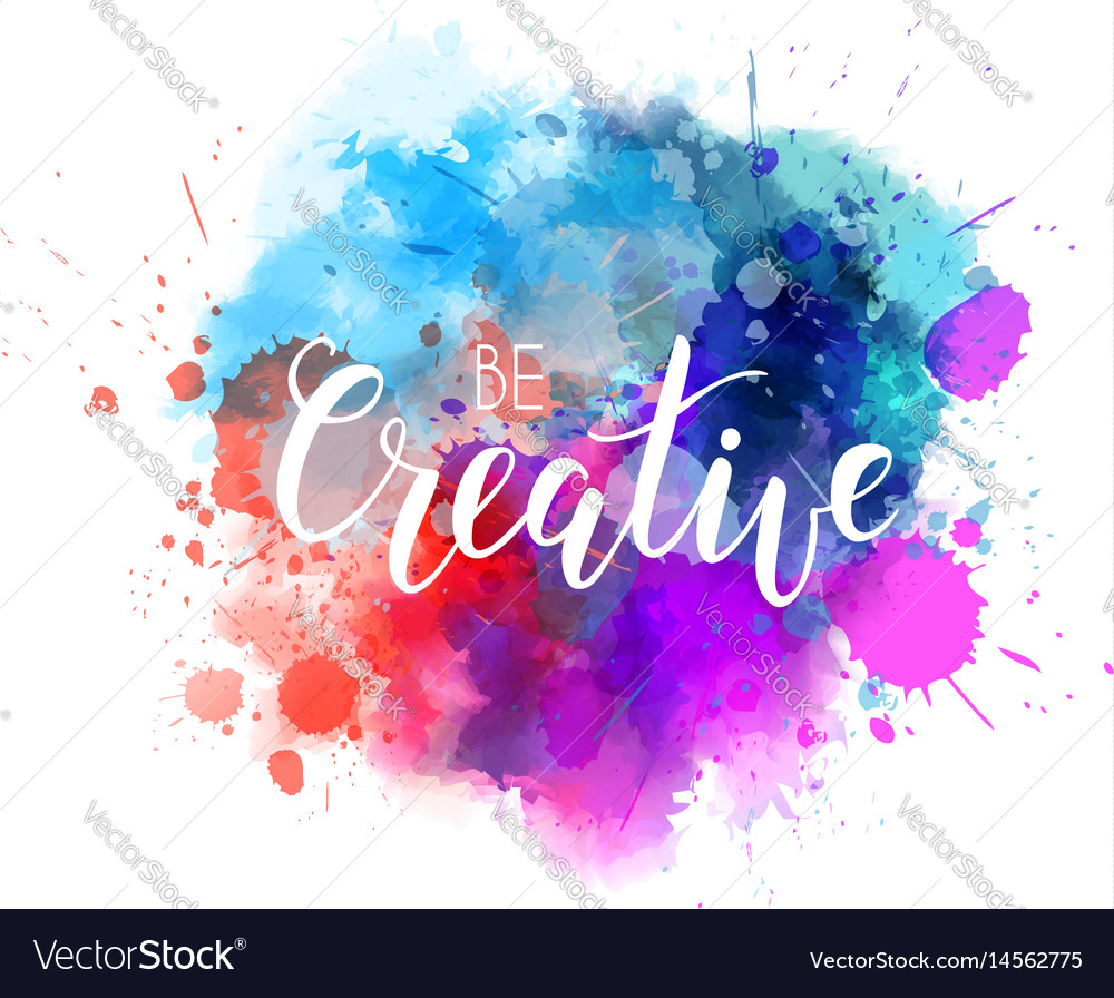 Lettering on watercolored background Royalty Free Vector