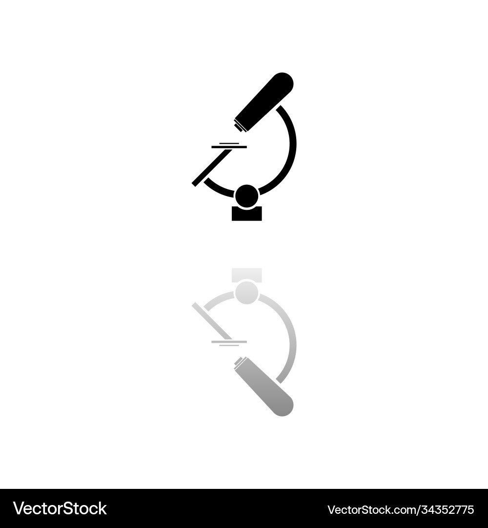 Microscope icon flat Royalty Free Vector Image