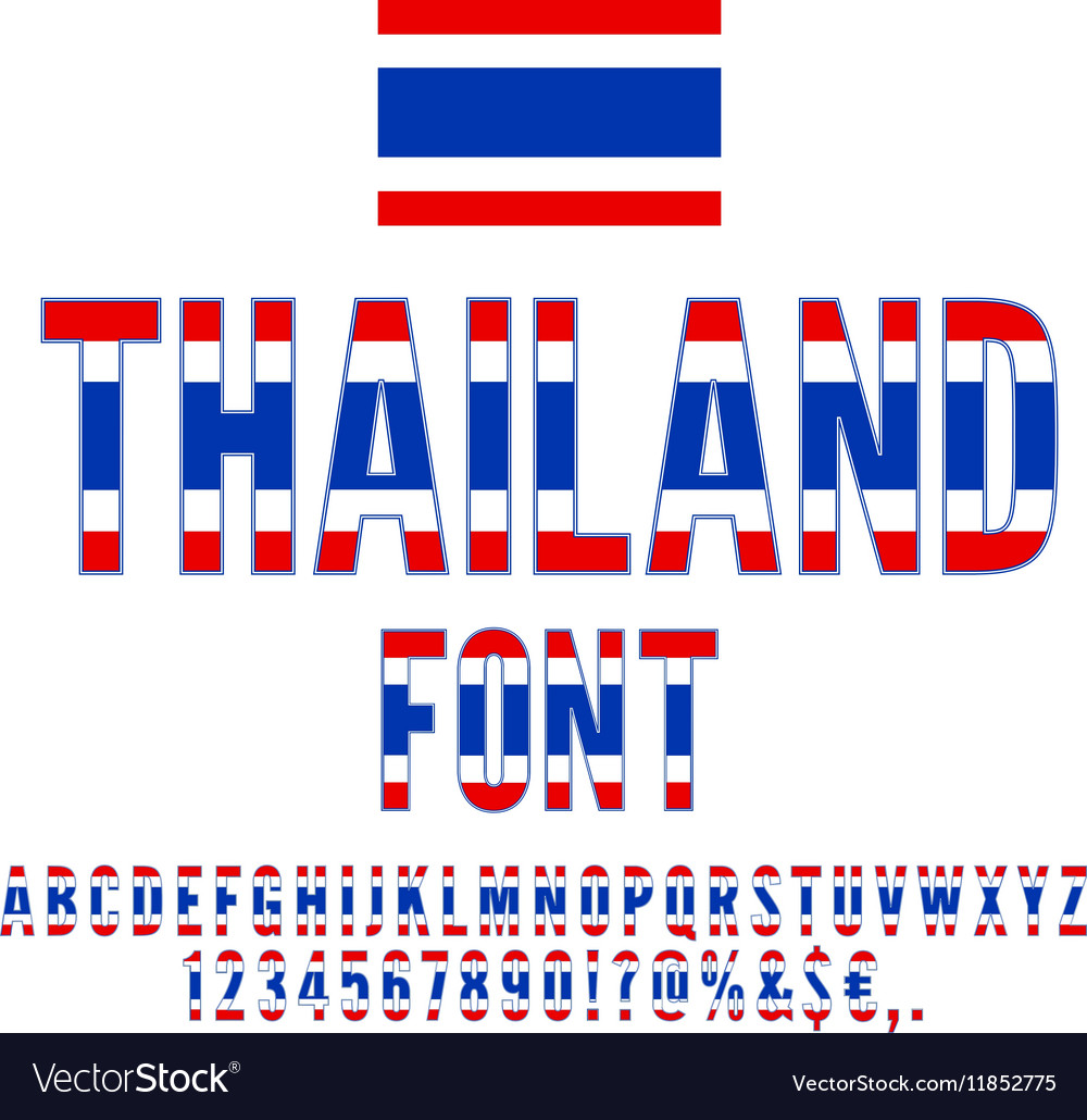 National flag font Royalty Free Vector Image VectorStock