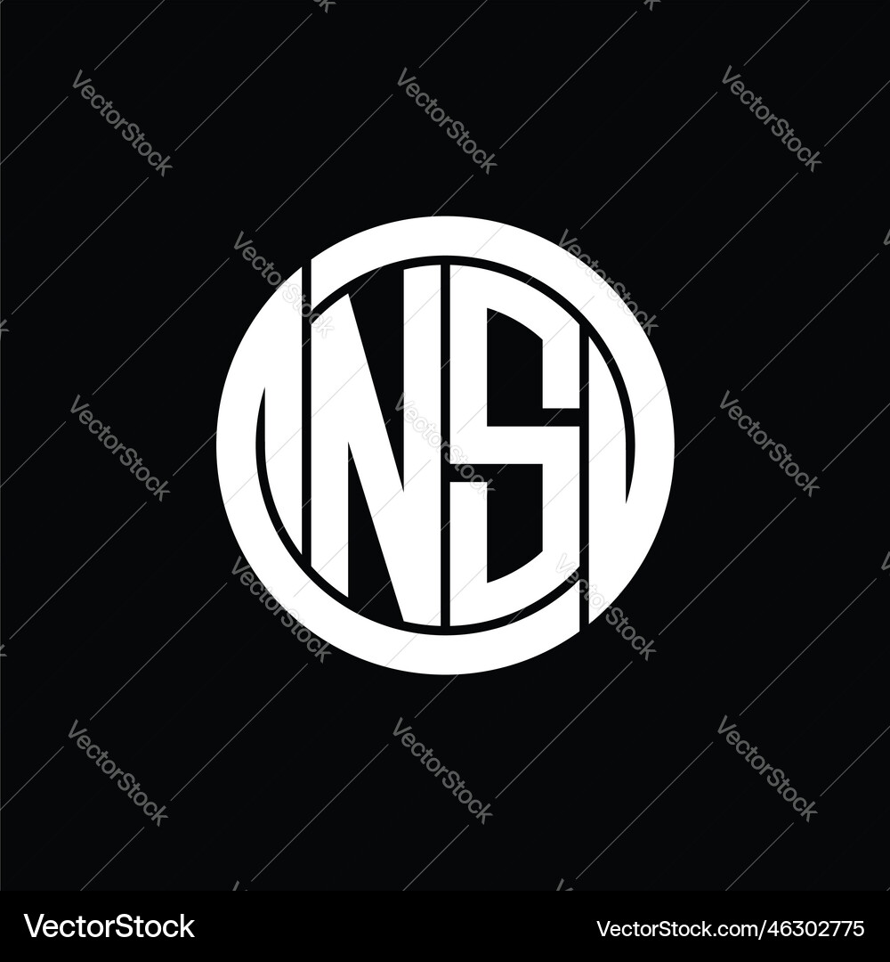 Ns logo monogram shield inside circle shape Vector Image