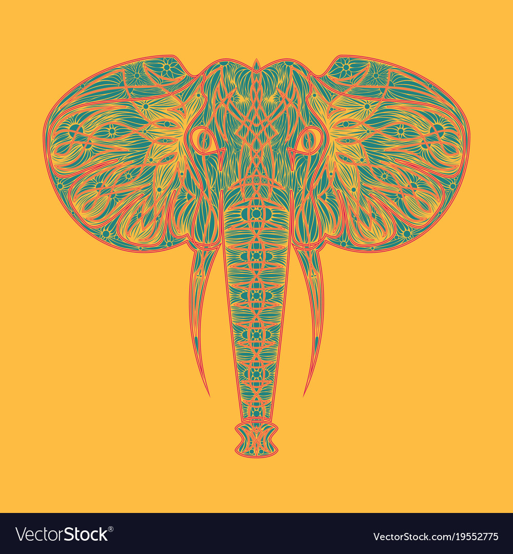 stylized ethnic boho elephant