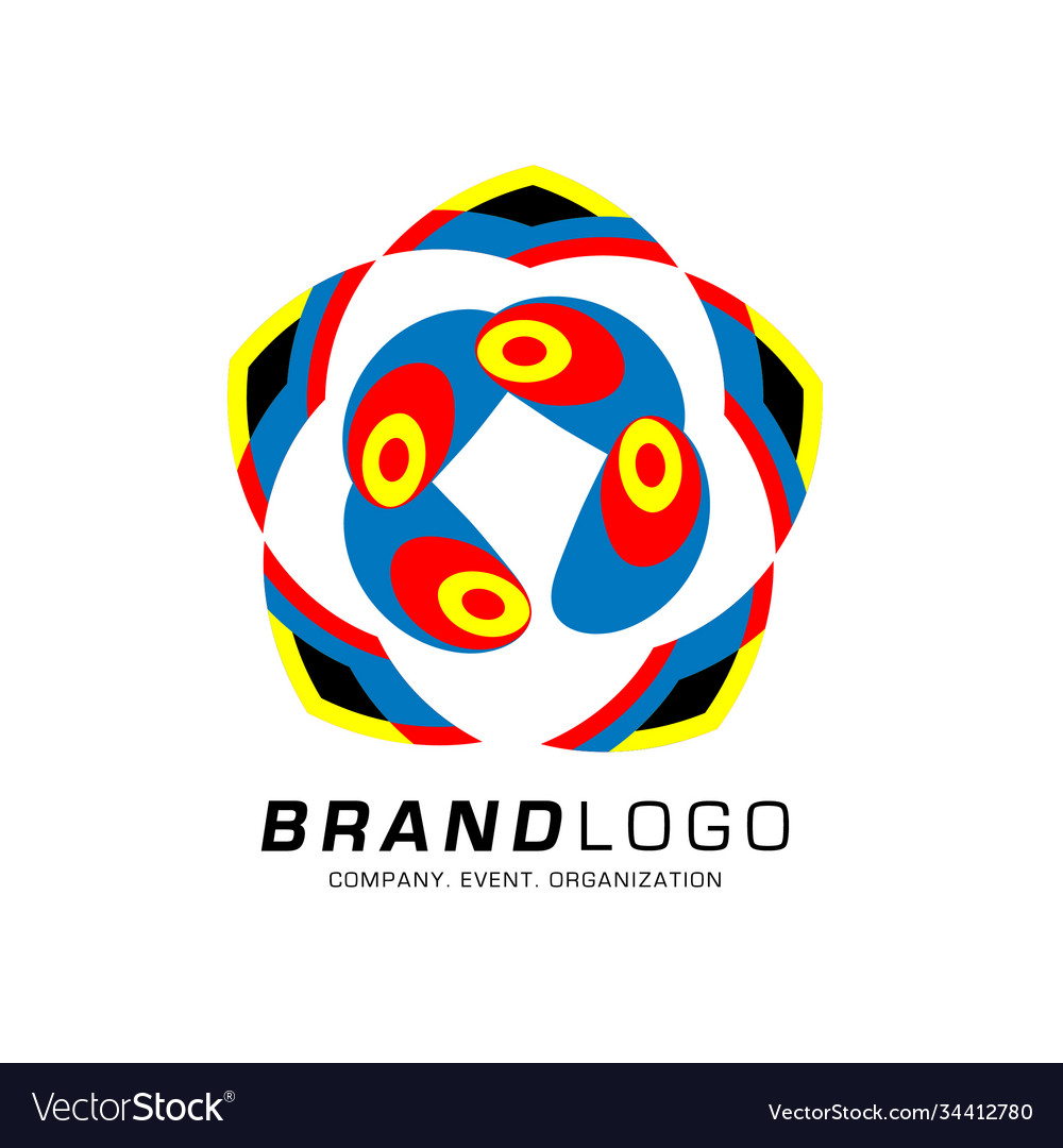 Abstract colorful dynamic flat logo brand company