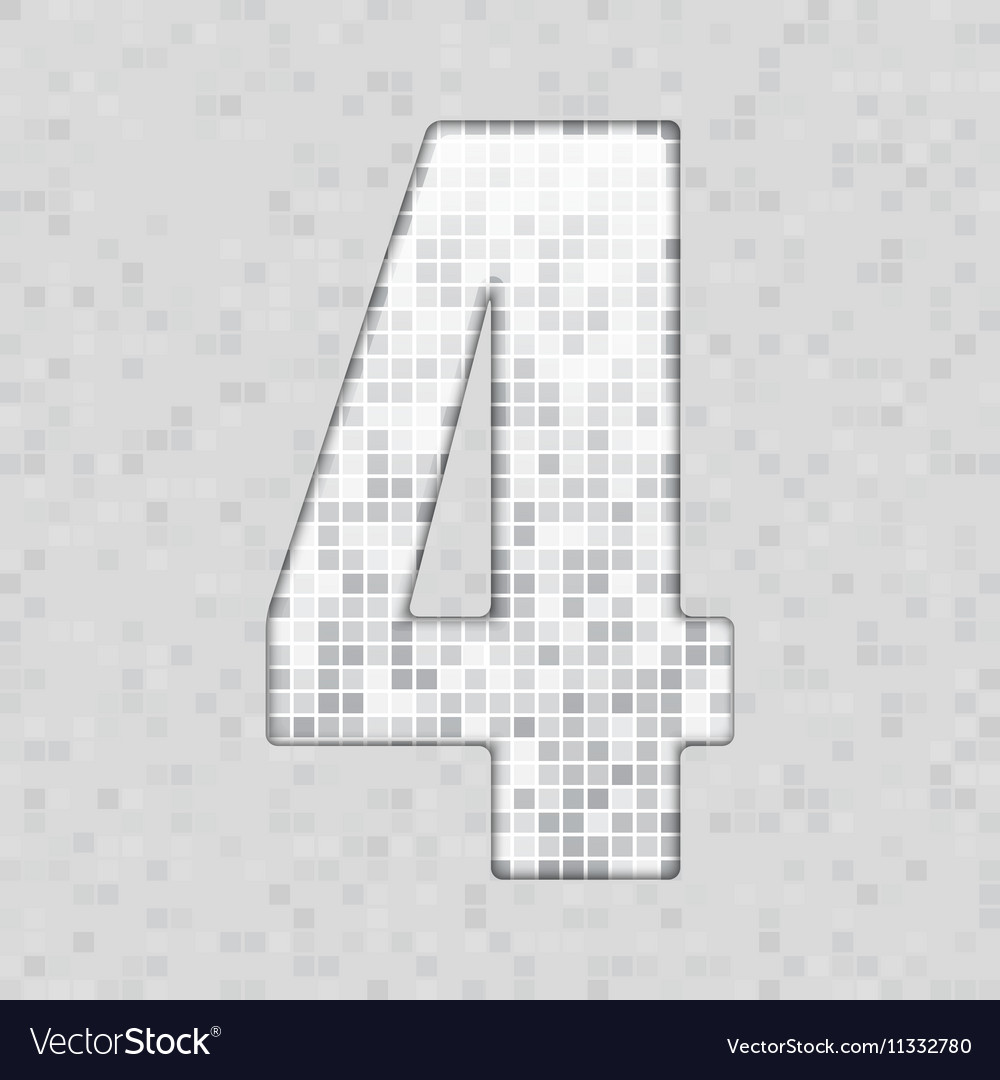 alphabet grey tile figure letter and sing vector image