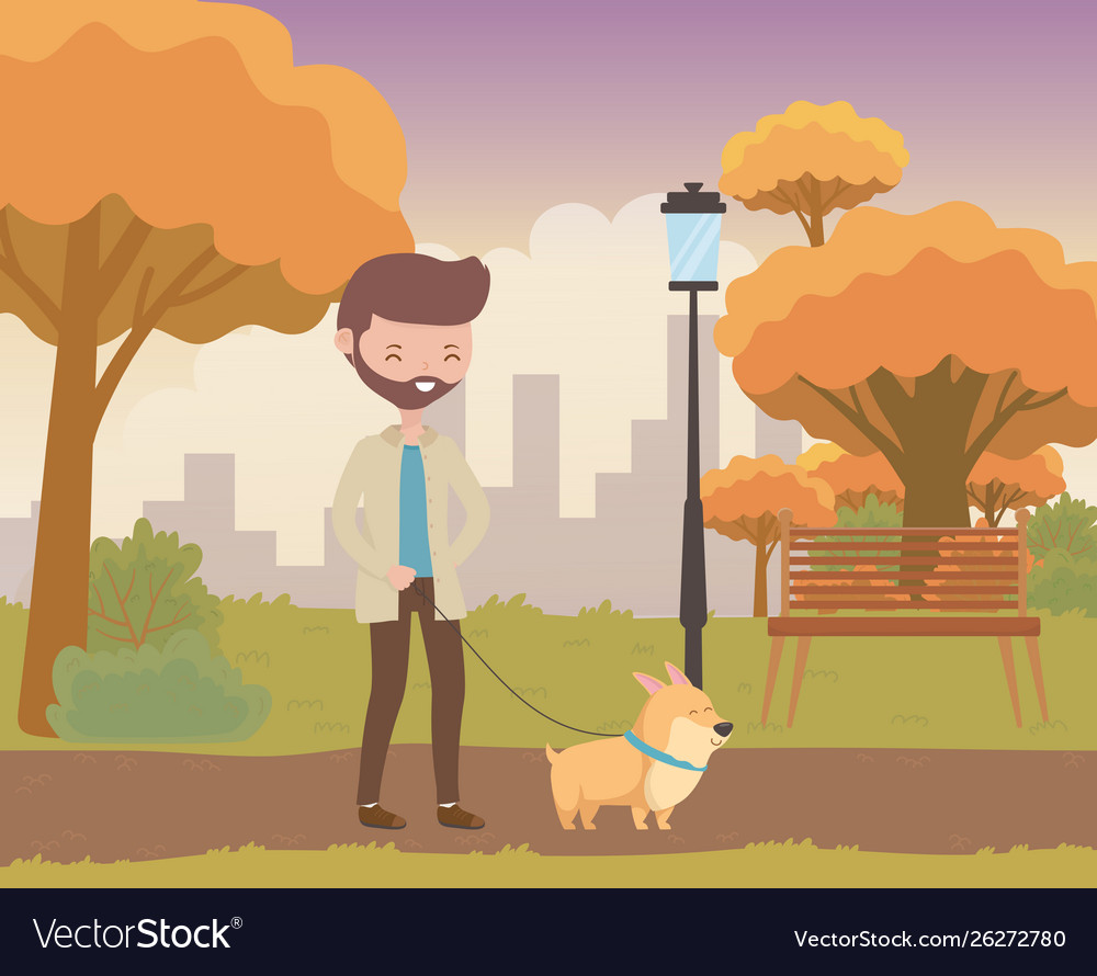 Boy with dog cartoon design Royalty Free Vector Image