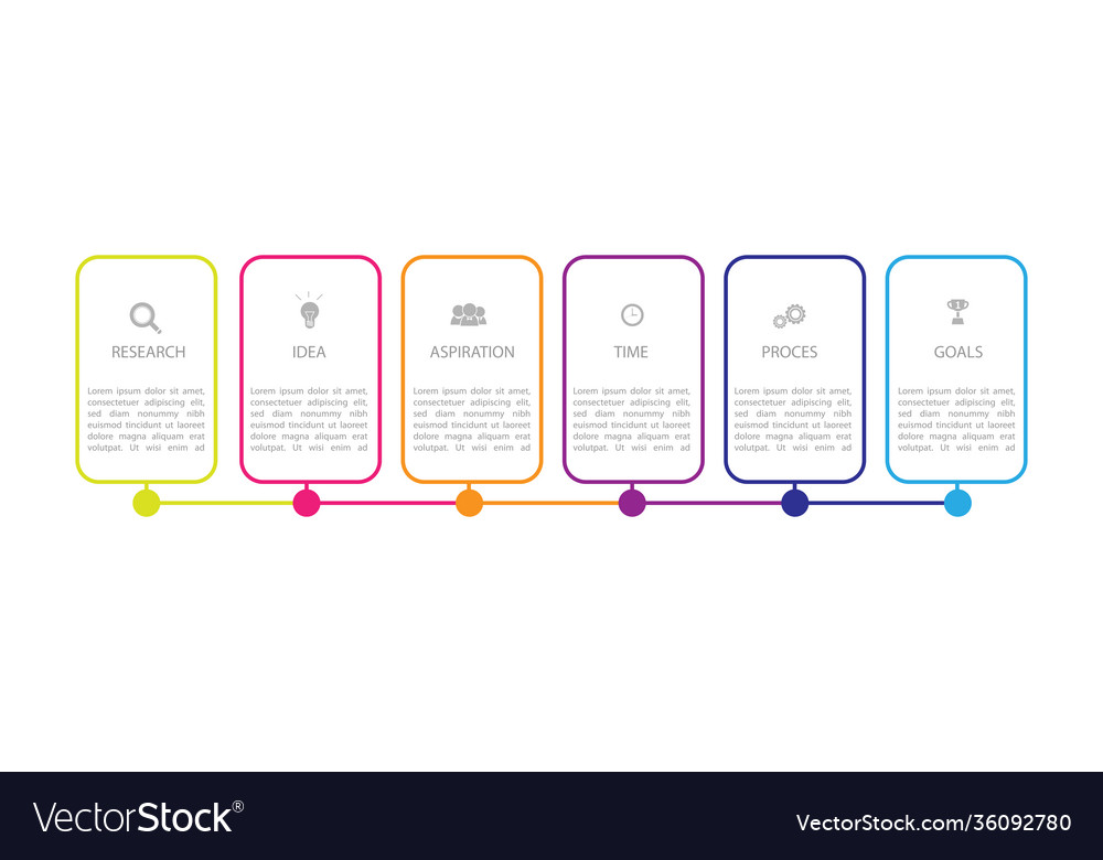 Infographic thin line design with icons and 6 Vector Image