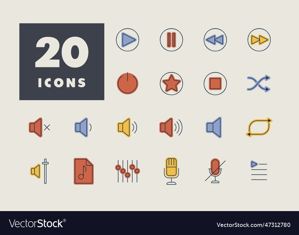 Multimedia Benutzeroberfläche Icons Set