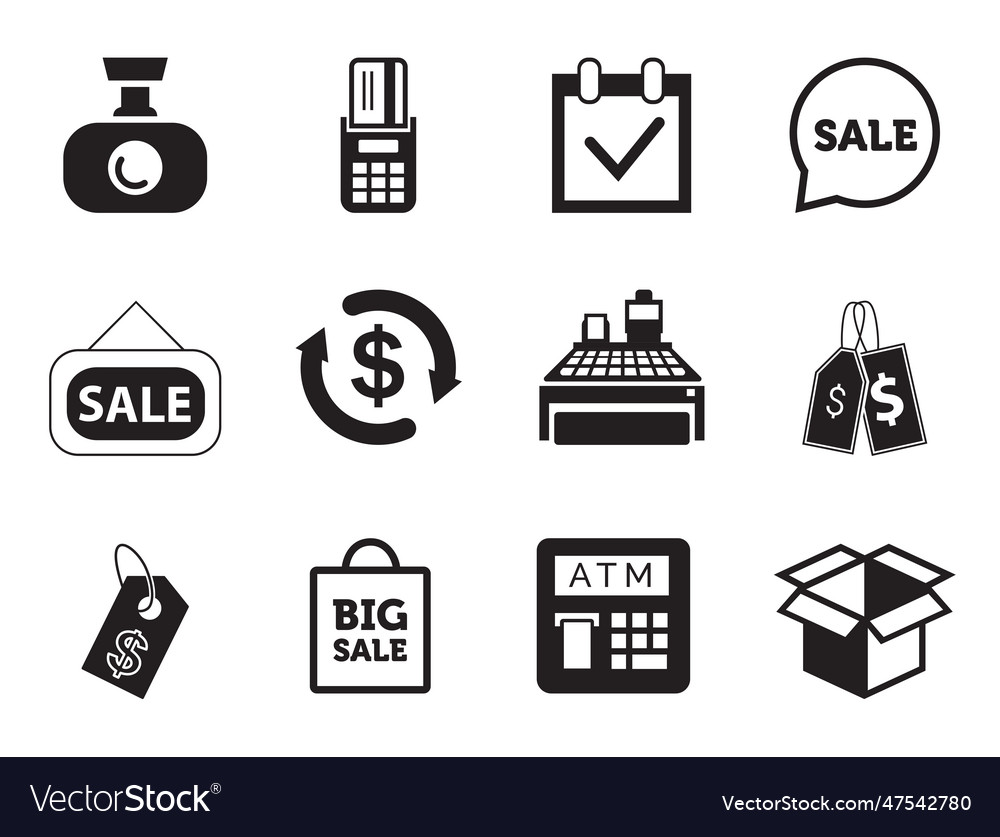 Shopping simple icons set