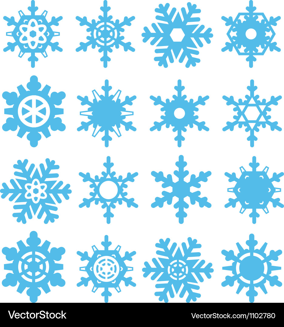 Snowflakes set Royalty Free Vector Image - VectorStock