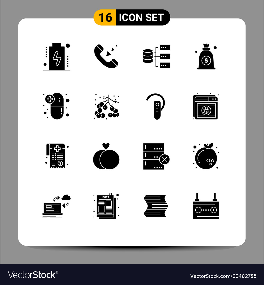 16 user interface solid glyph pack modern