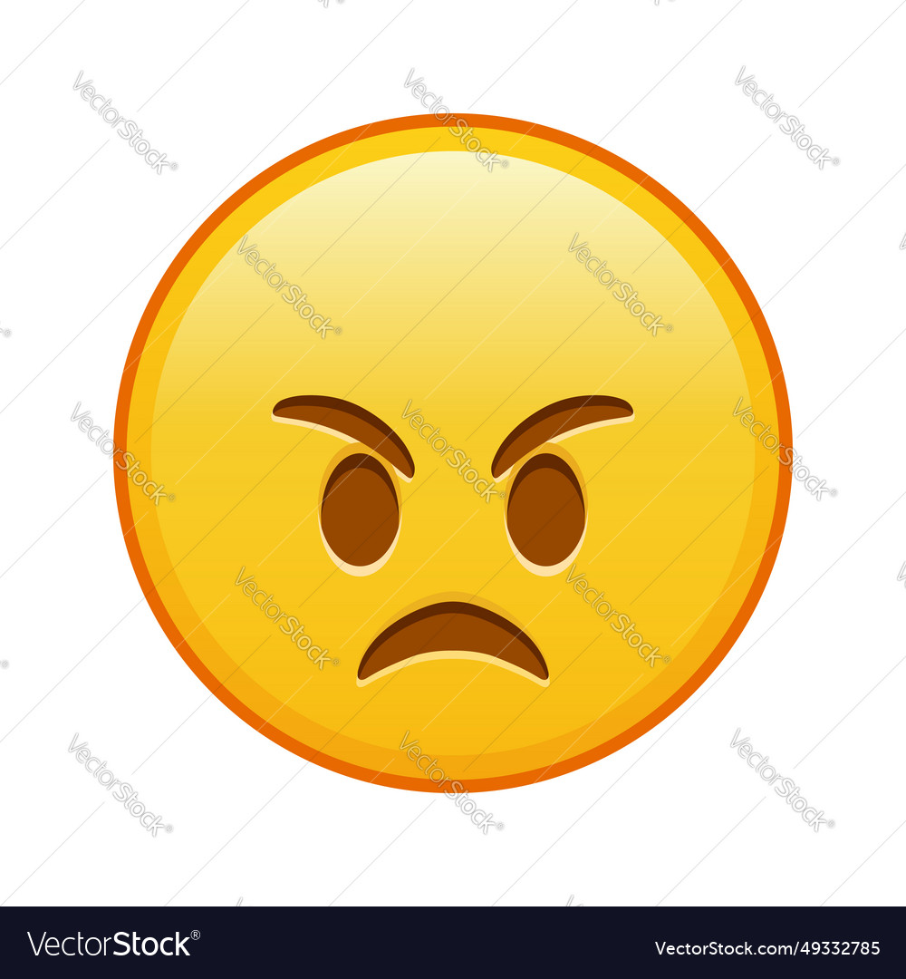 Angry face large size of yellow emoji smile Vector Image