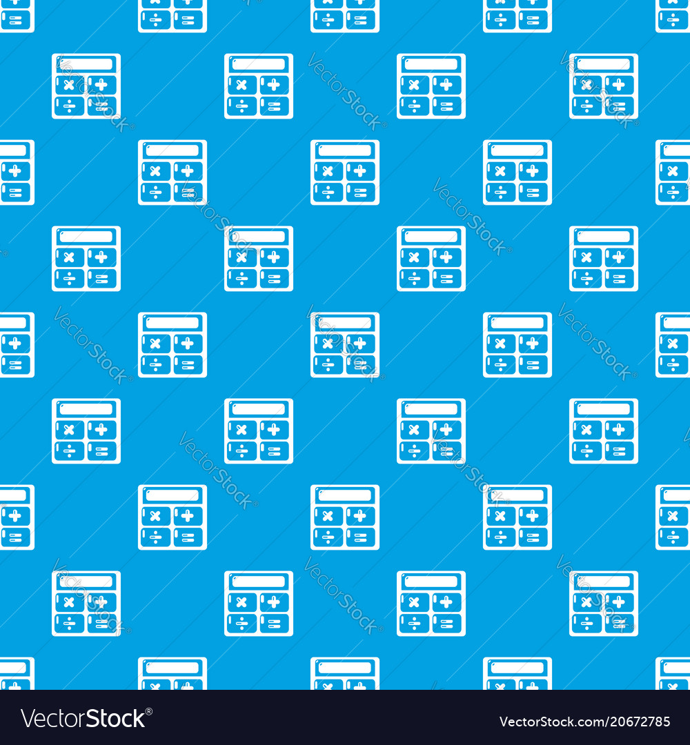 Calculator pattern seamless blue Royalty Free Vector Image