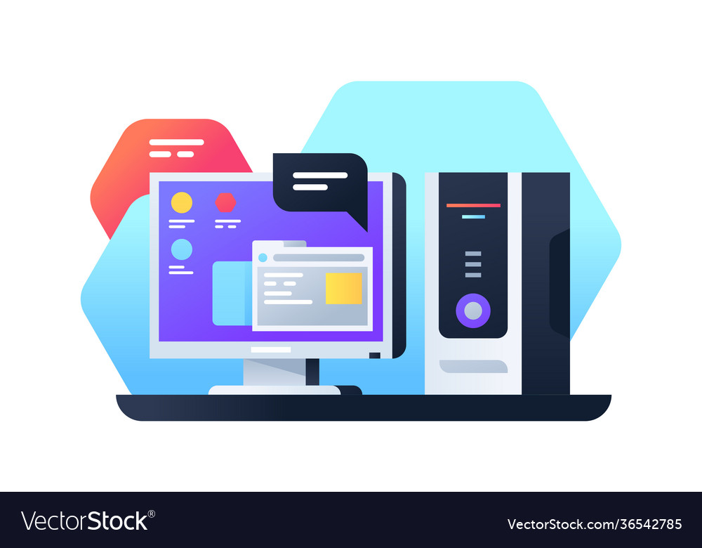 Desktop computer using modern app for working with