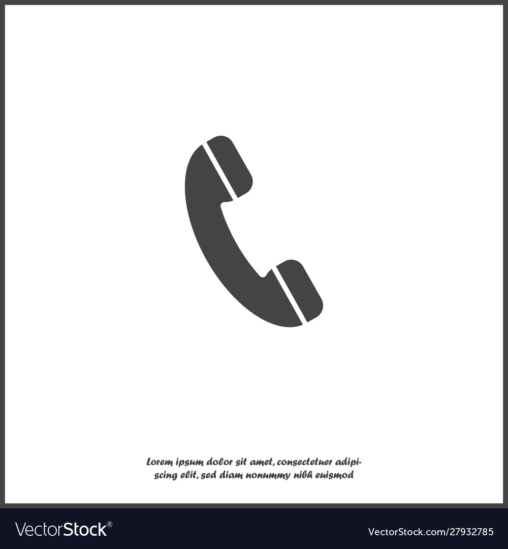 Handset icon phone in flat style on white