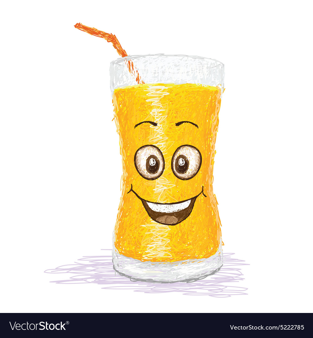 Happy orange juice Royalty Free Vector Image - VectorStock