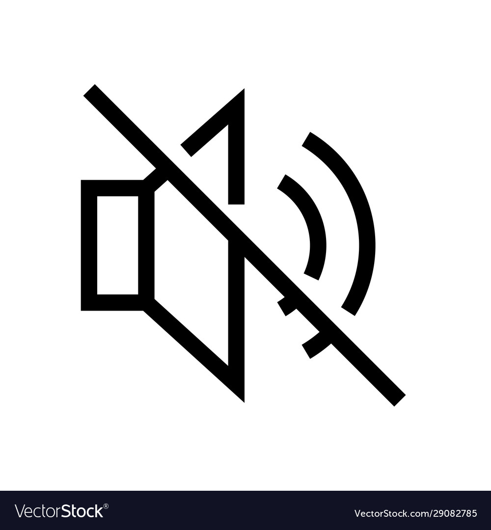 Mute and no sound outline icon Royalty Free Vector Image