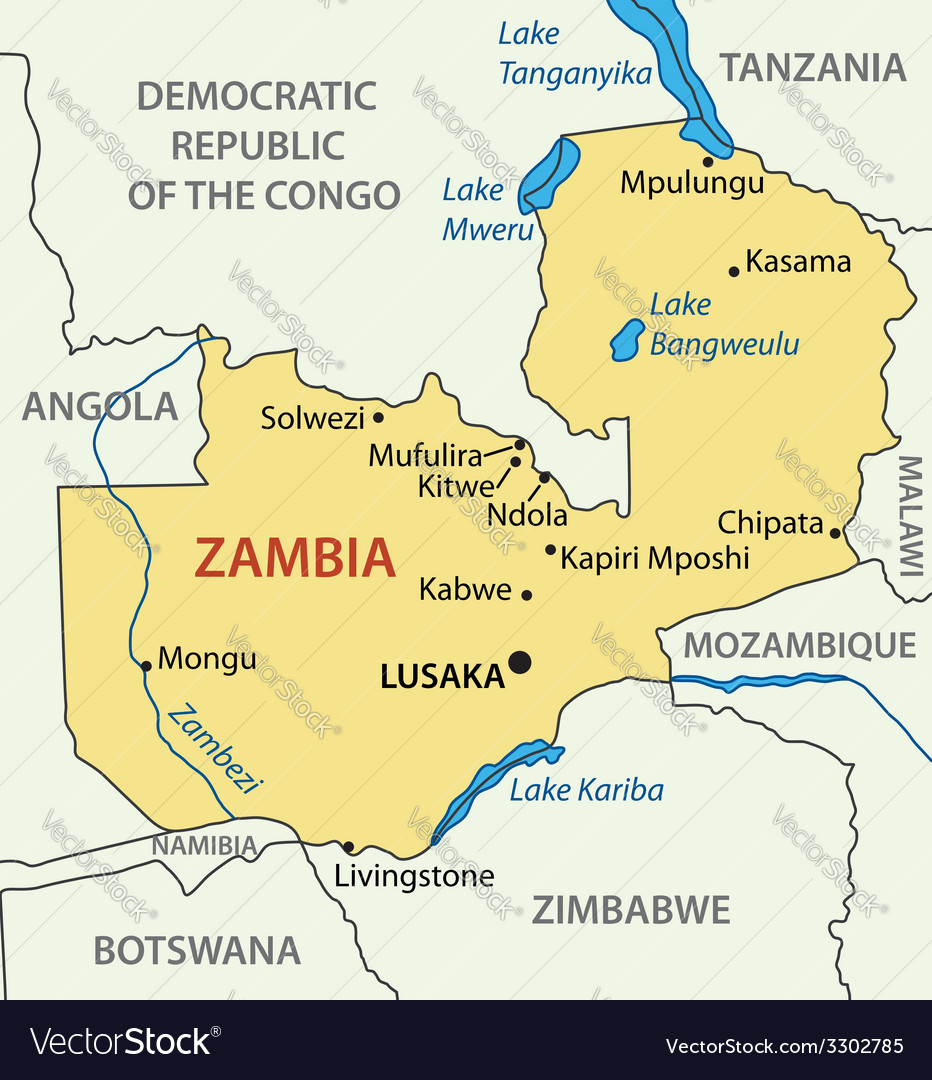 Republic Of Zambia Map