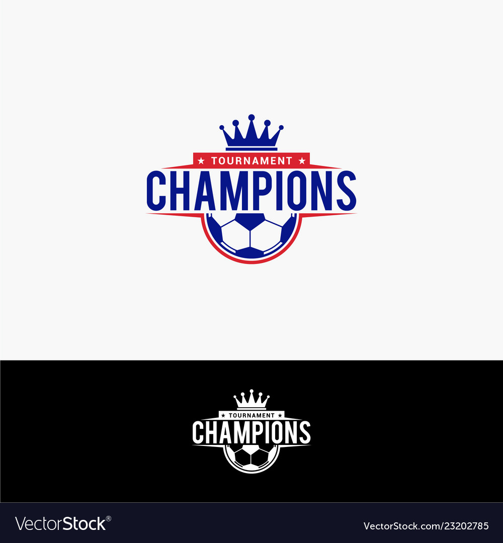 Soccer champion logo Royalty Free Vector Image