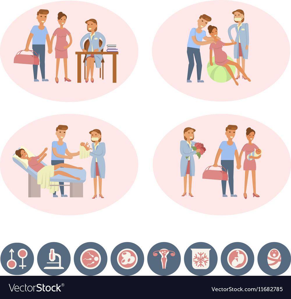 The process giving birth Royalty Free Vector Image