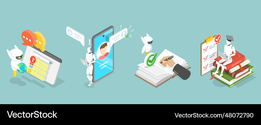 3d isometric flat conceptual Royalty Free Vector Image