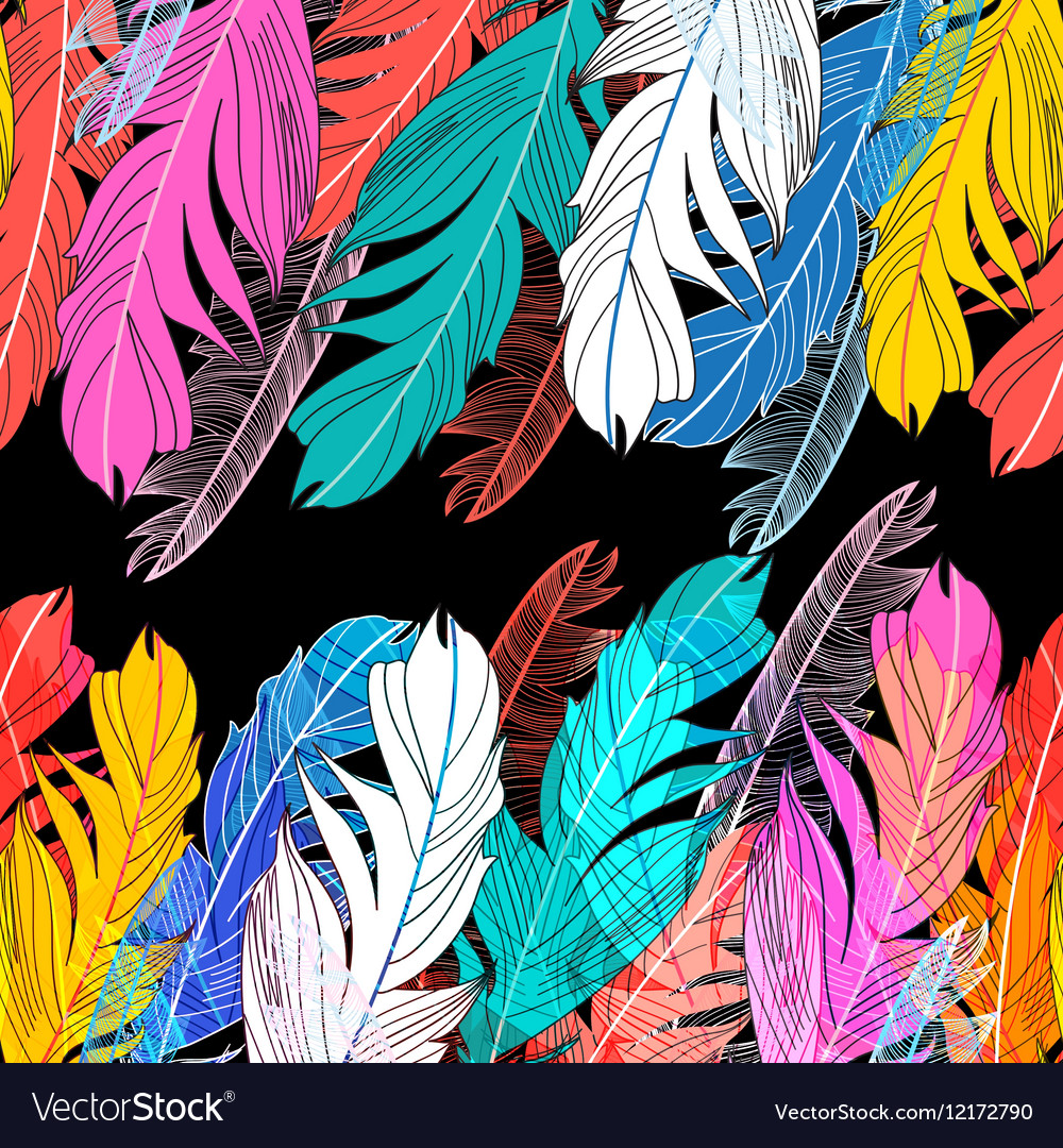 Background multicolored feathers Royalty Free Vector Image
