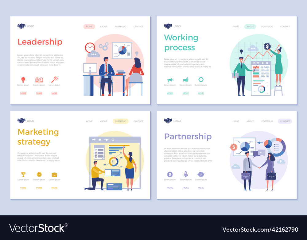 Business landing pages web design ui template