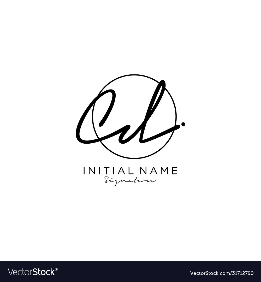 Cd initial handwriting logo design Royalty Free Vector Image