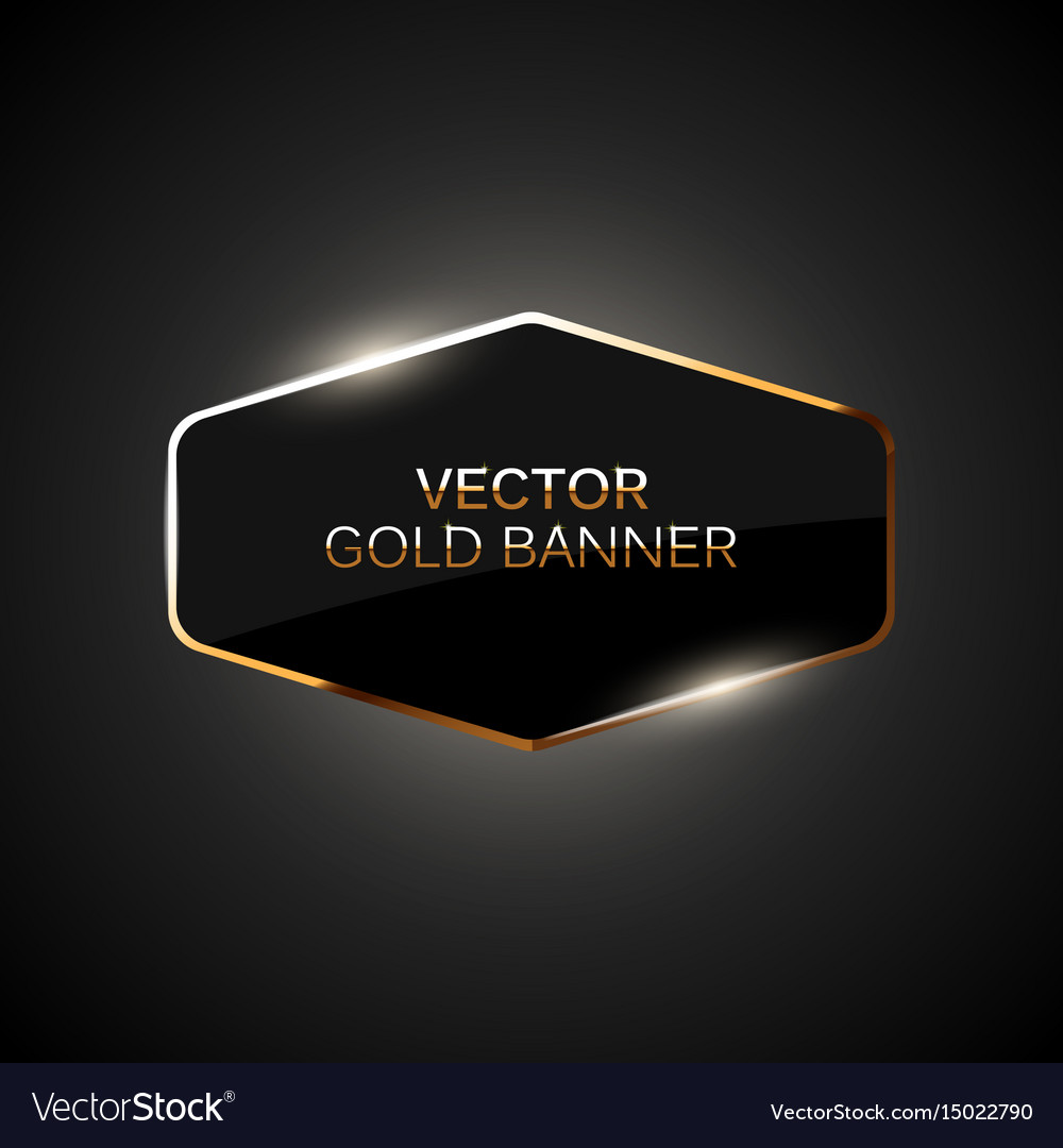 Golden Frame Banner Royalty Free Vector Image Vectorstock