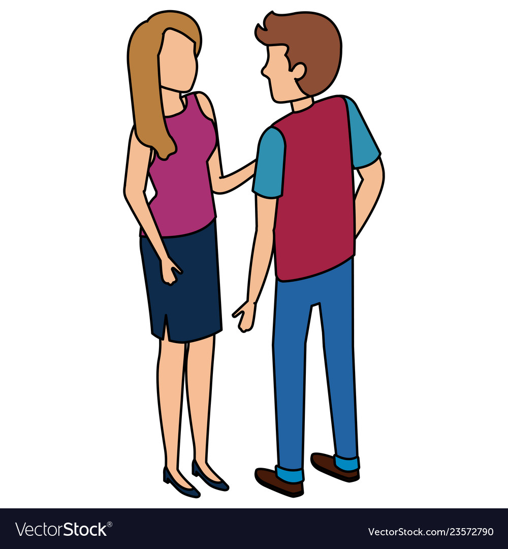 Hugged couple avatars characters Royalty Free Vector Image