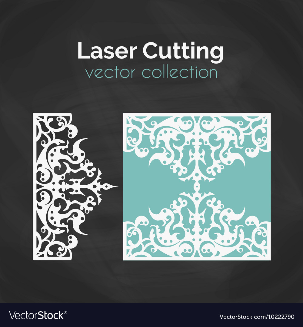 Laser cut card template for laser cutting cutout Vector Image