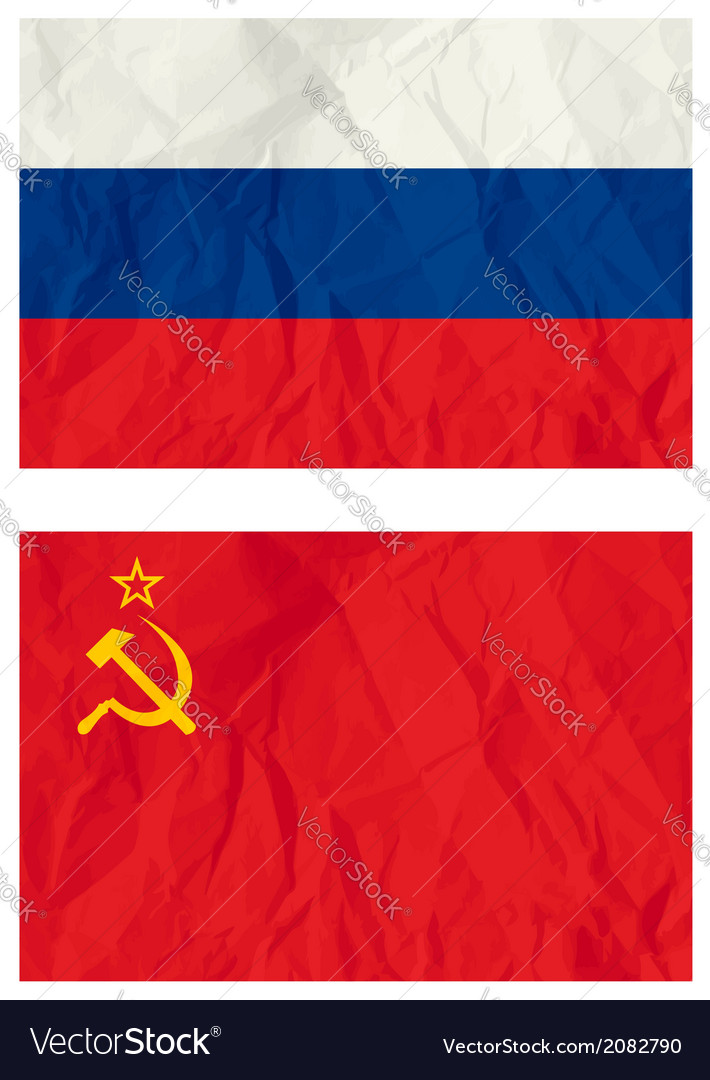 Russian flag and old ussr Royalty Free Vector Image