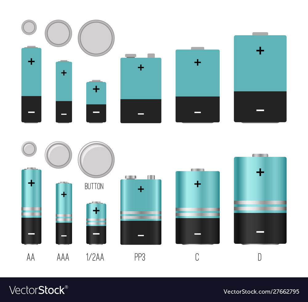 Battery Size Royalty Free Vector Image VectorStock
