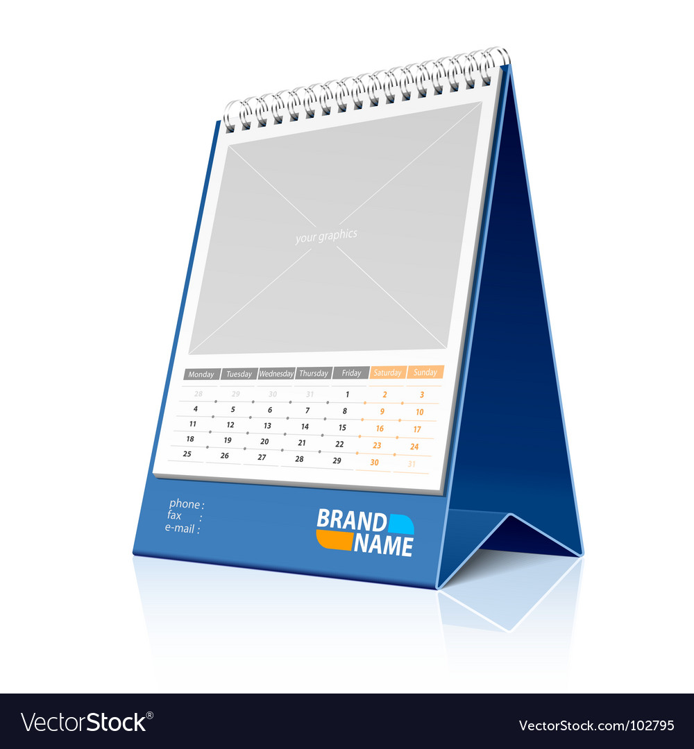 Desktop calendar Royalty Free Vector Image VectorStock