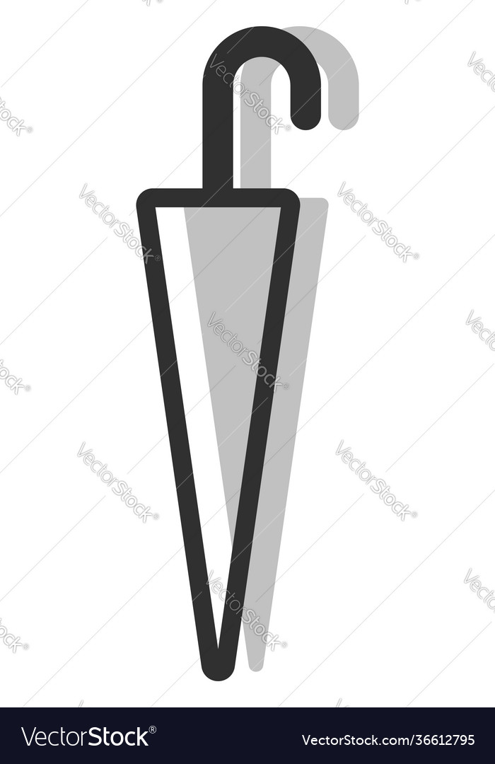 Grey umbrella on white background