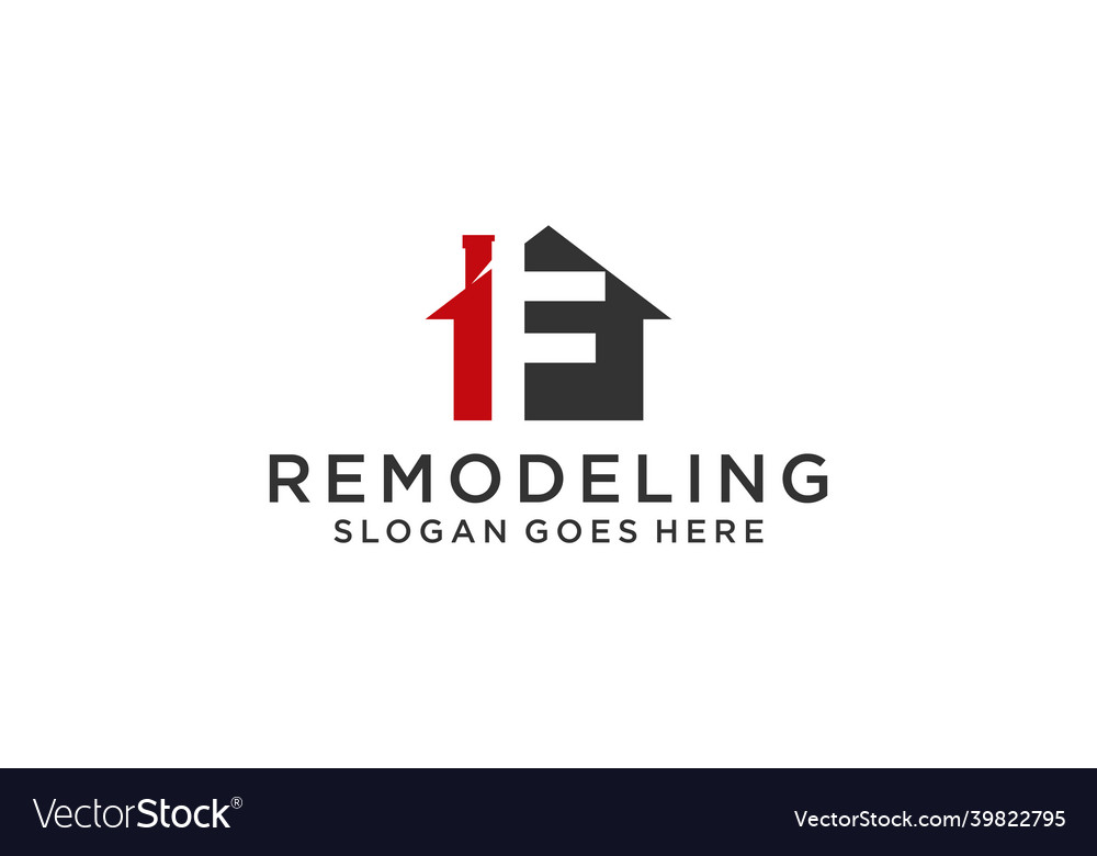 Letter f for real estate remodeling logo