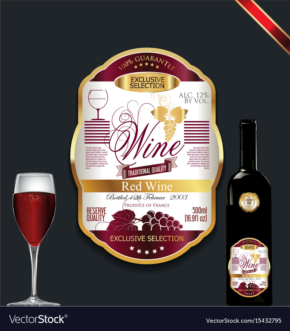 Luxury golden wine label Royalty Free Vector Image