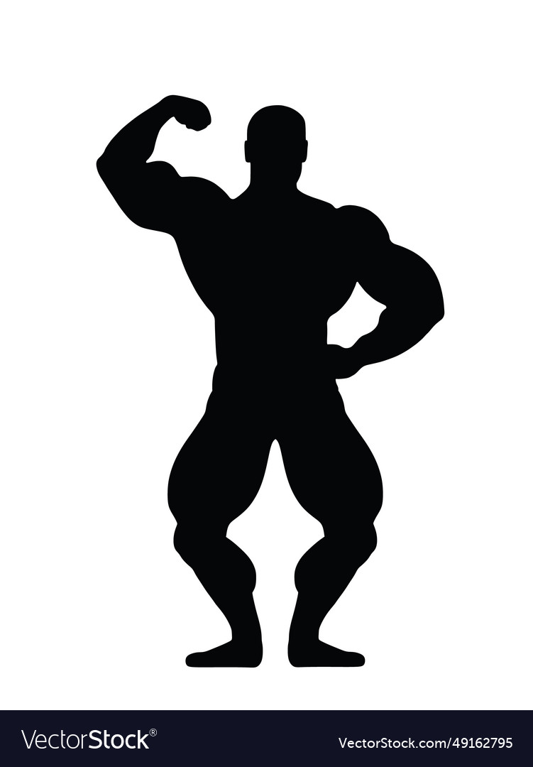 Muscular bodybuilder silhouette Royalty Free Vector Image