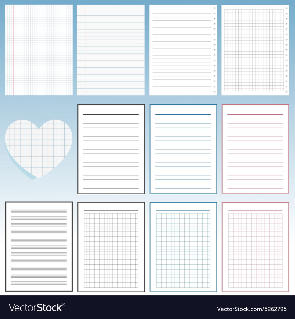 Set of notebook papers Royalty Free Vector Image