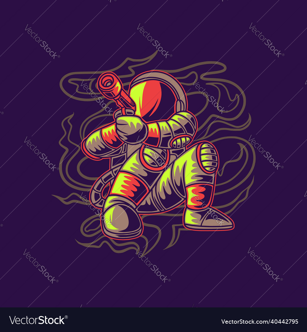 T-Shirt Design Astronaut in Zielposition