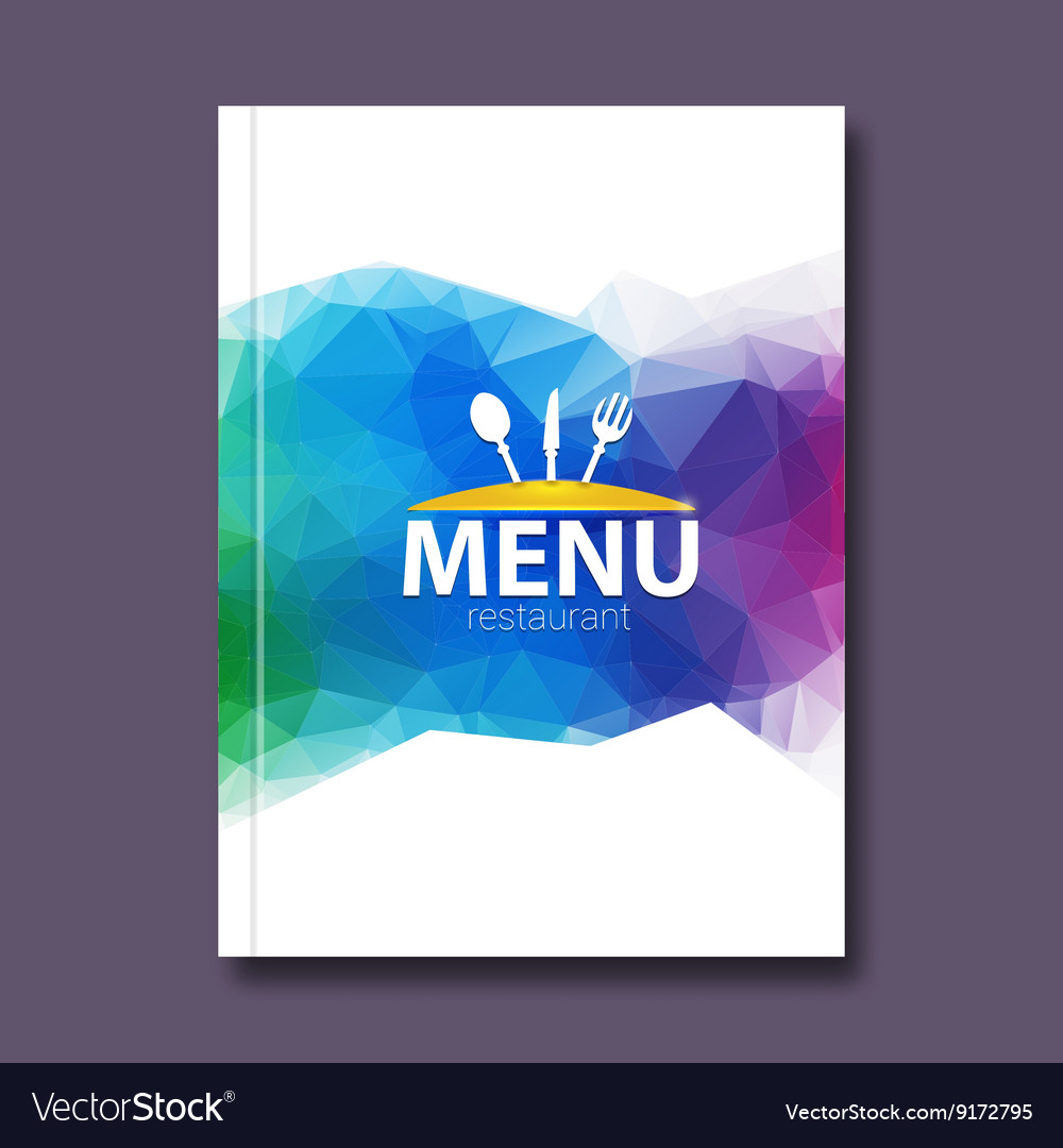 Trendy triangular restaurant menu design cover