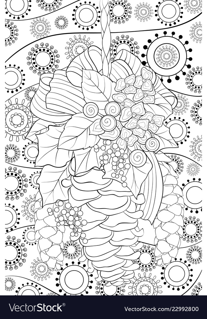 Adult coloring bookpage a christmas decoration