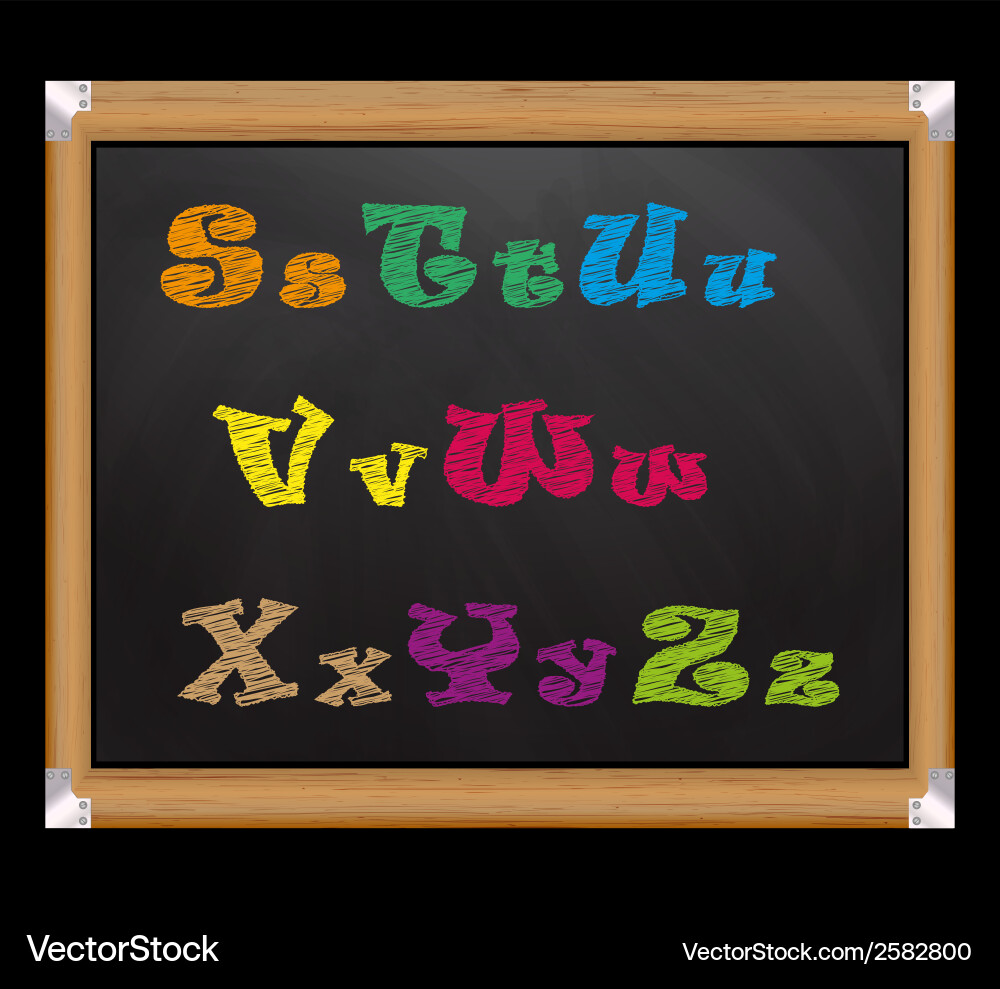Chalk font on the school board Royalty Free Vector Image
