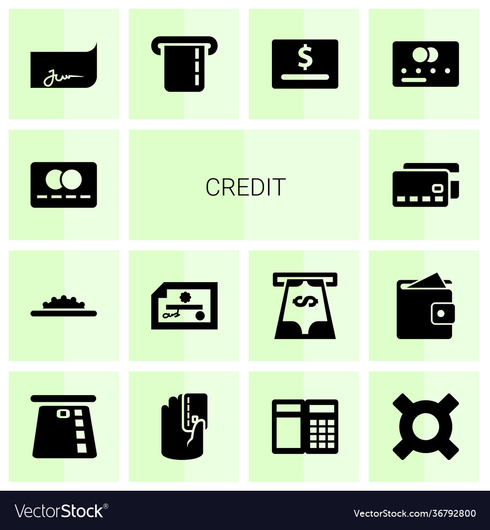 Credit icons Royalty Free Vector Image - VectorStock