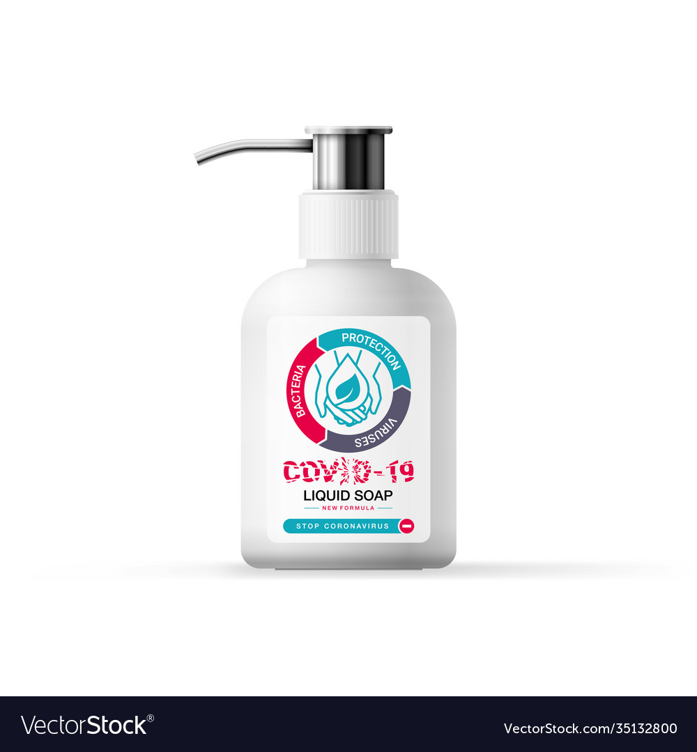 Label design liquid soap for hands Royalty Free Vector Image
