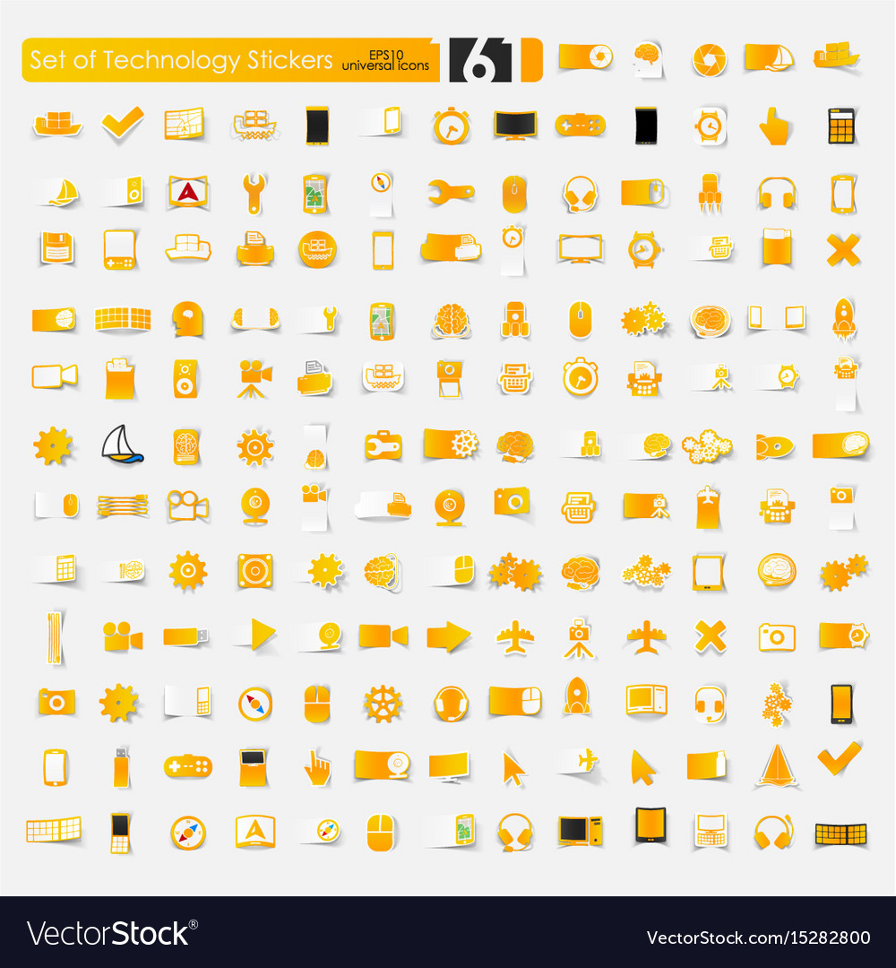 Set of technology stickers Royalty Free Vector Image