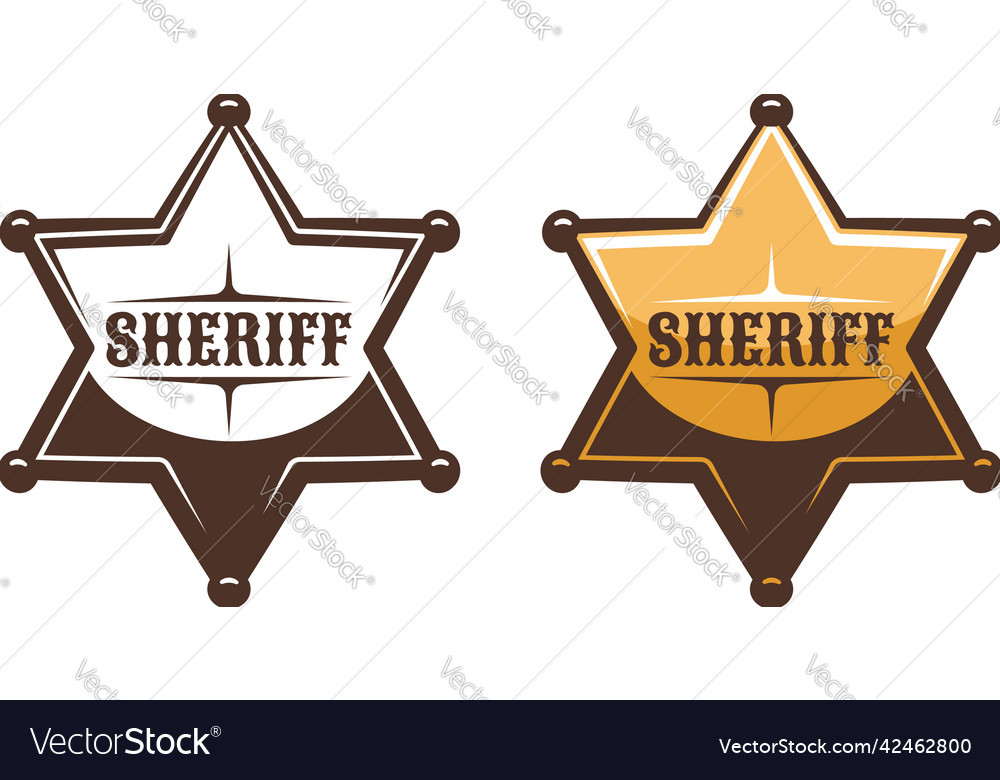 Sheriff star shield retro print style Royalty Free Vector