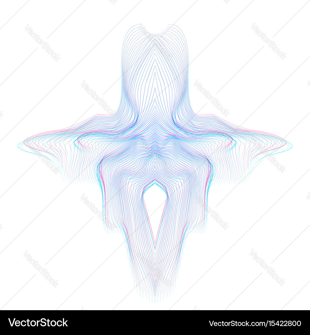 Warped parametric glitch shape Royalty Free Vector Image
