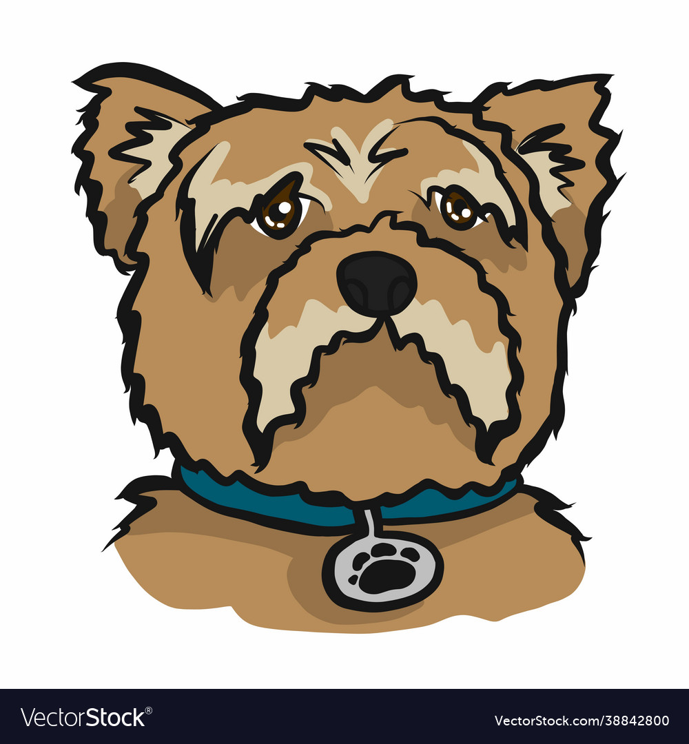 Yorkshire terrier dog face cartoon