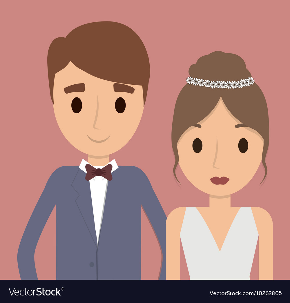 couple cartoon wedding marriage